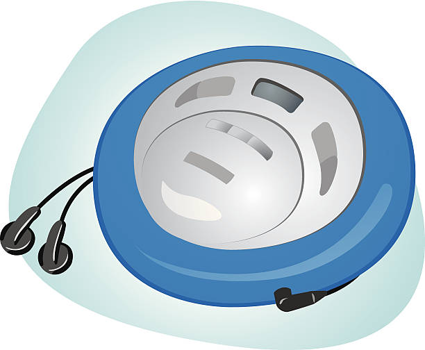 illustrazioni stock, clip art, cartoni animati e icone di tendenza di oggetto walkman lettore cd dispositivo audio - cd player