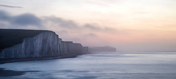 istock Beautiful dramatic foggy Winter sunrise Seven Sisters cliffs lan 508652790