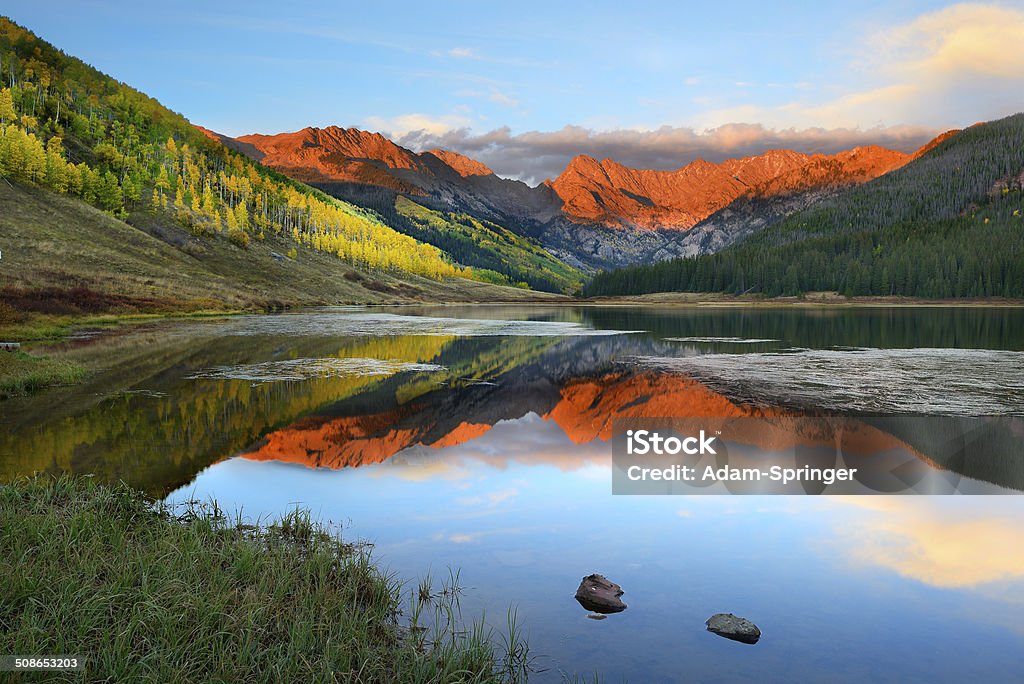 Piney Lake Piney Lake near Vail Colorado at Sunset Colorado Stock Photo