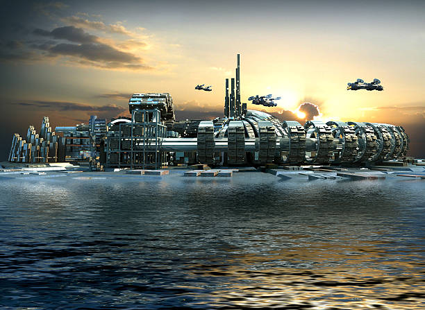istock Futuristic island city 508653359