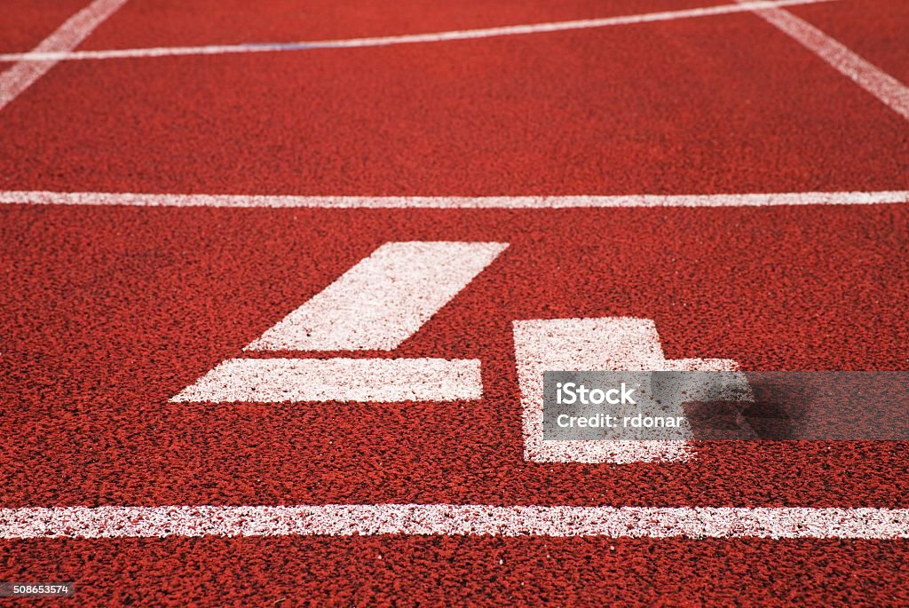 Number Racing 4b Number Four White Track Number On Red Rubber Racetrack Stock Photo ...