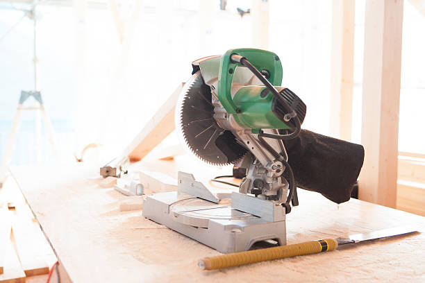 istock Electric saws placed in a residential construction site. 508653888