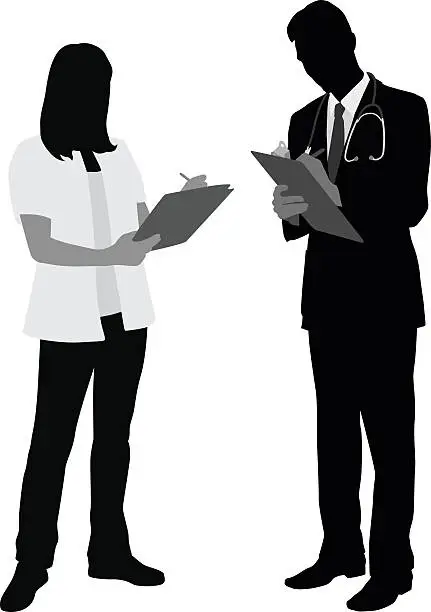 Vector illustration of Medical Staff Taking Notes