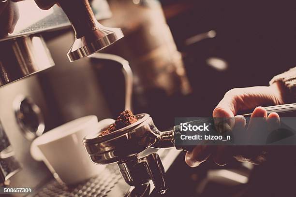 Espresso Making Machine Stock Photo - Download Image Now - Coffee - Drink, Barista, Making