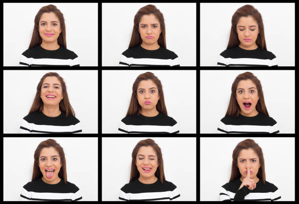 istock Young woman making nine different facial expressions. 508658320