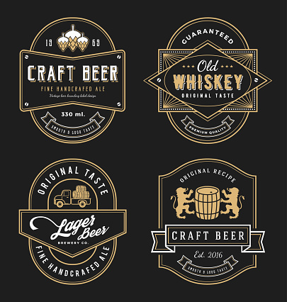 Vintage frame design for labels, banner, sticker and other design. Suitable for whiskey, beer, wine, beverage and premium product. All type use free font.