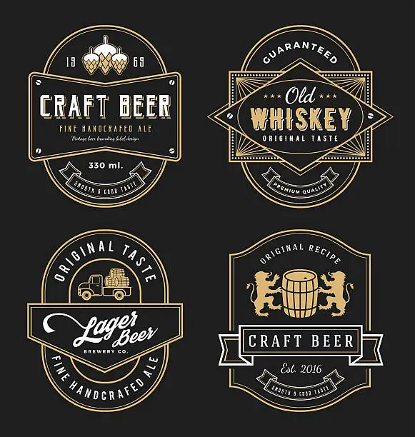 Vector illustration of Vintage frame design for labels, banner, sticker and other design.