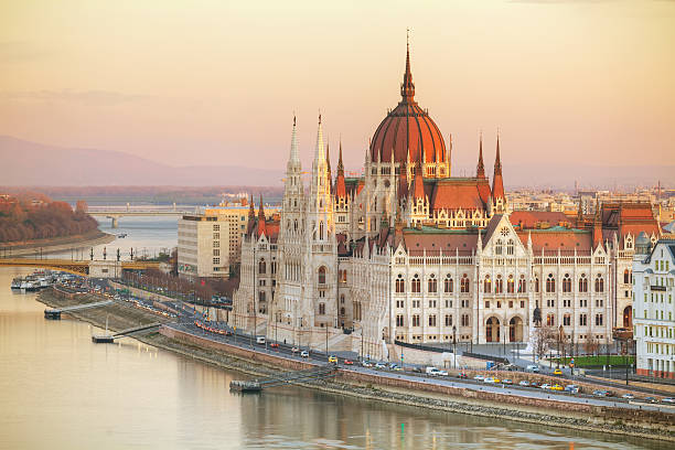 Parliament building in Budapest, Hungary stock photo