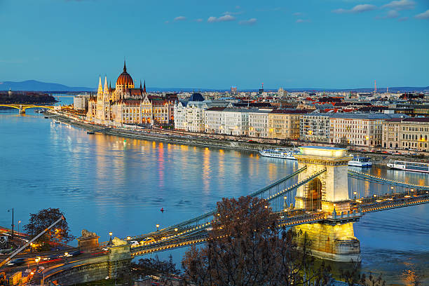 istock Overview of Budapest at sunset 508662404