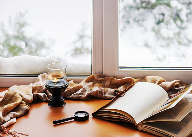 istock Open photo album, candle, magnifying glass 508667728