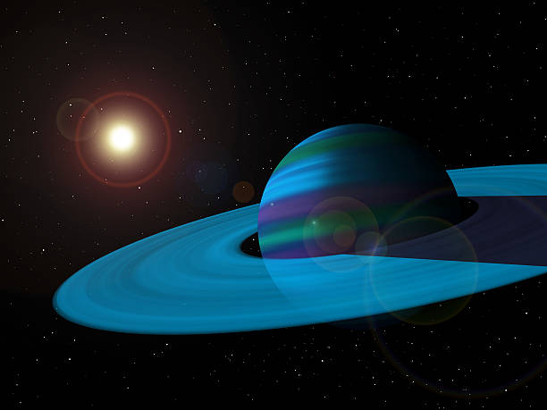 istock Blue Gas Giant Planet with Rings 508670321