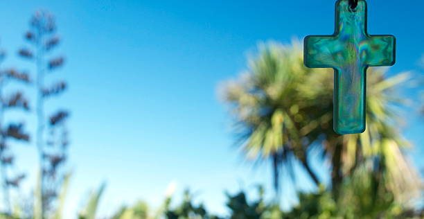 istock Religious Cross with a New Zealand Flora Background 508674049
