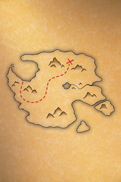 istock Antique-looking treasure map of an island 508696942