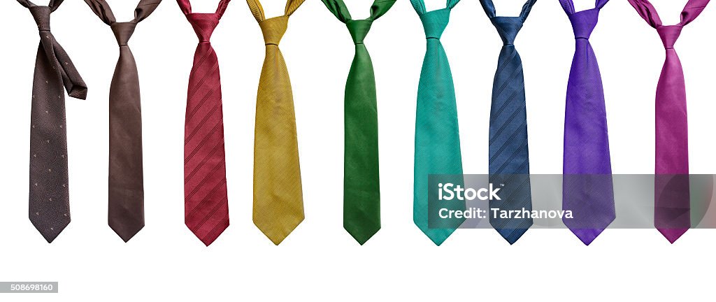 Set of neckties Set of neckties on white background Necktie Stock Photo