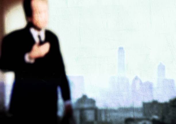 istock Blurred businessman speaks and explains in conference 508699162