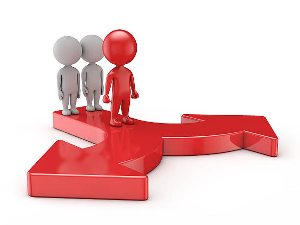 istock 3d cute people - leader make a choice for success 508699665