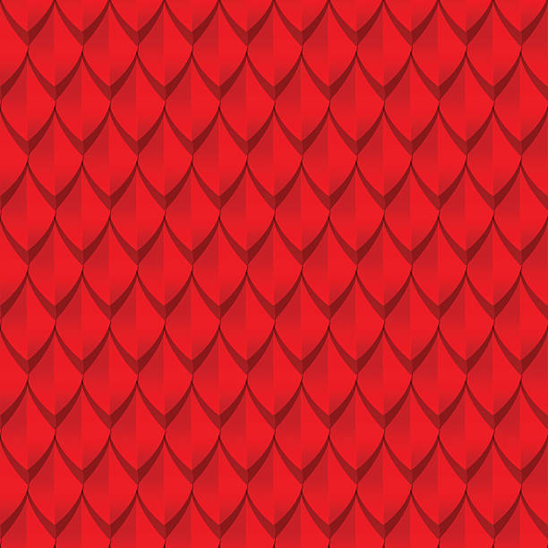 Red dragon scales seamless background texture vector art illustration