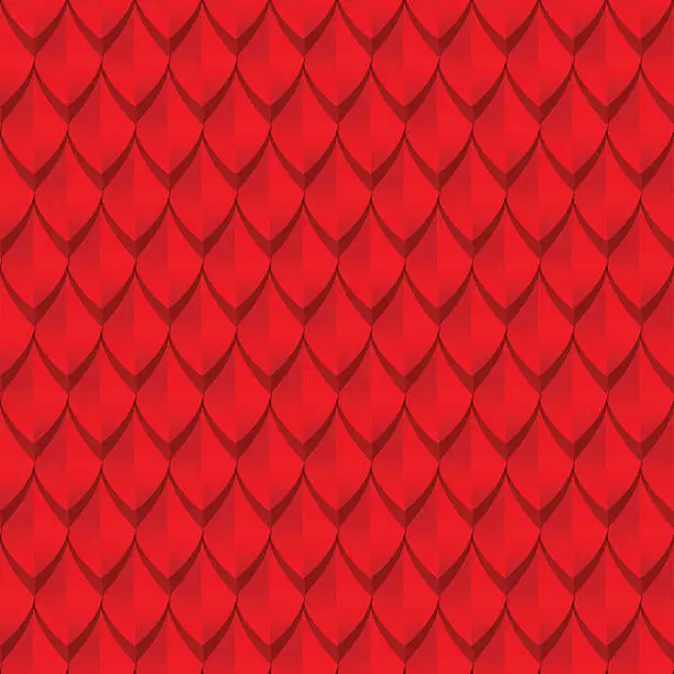 Vector illustration of Red dragon scales seamless background texture