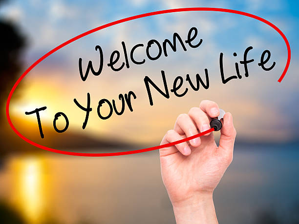 istock Man Hand writing Welcome To Your New Life with marker 508702286
