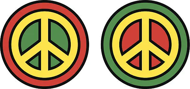 Vector illustration of Reggae Peace Signs