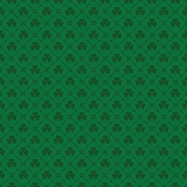 zielona koniczyna tle na dzień świętego patryka - irish culture stock illustrations