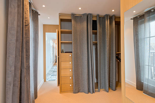 istock Big beautiful walk in wardrobe. Luxury modern home 508705424