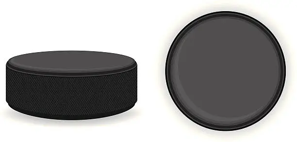 Vector illustration of A round hockey puck against a white background