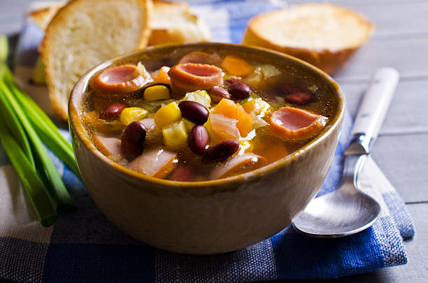istock Soup with vegetables and sausages 508706440
