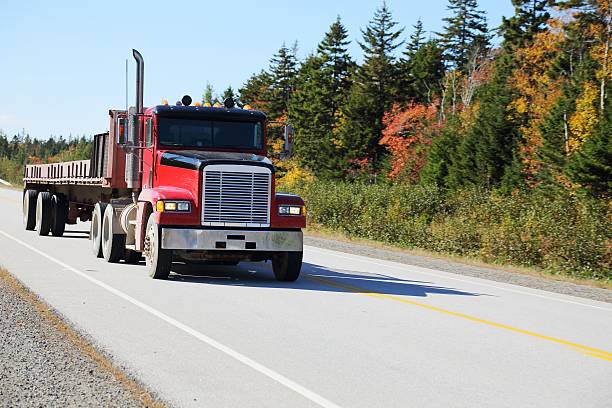 istock Semi truck being driven on a highway 508706634