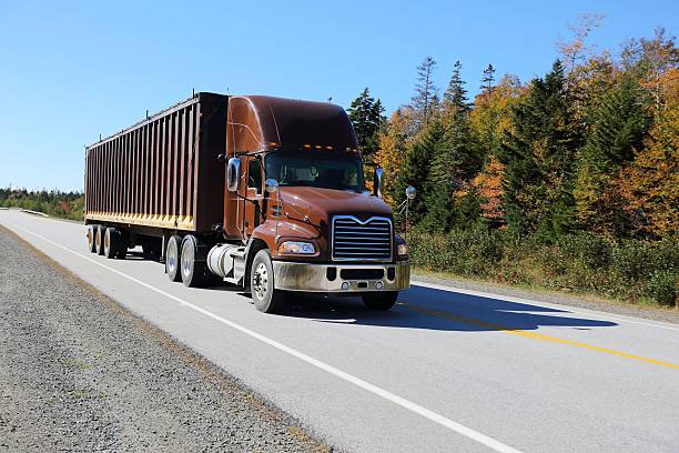 istock Semi truck being driven on a highway 508706716