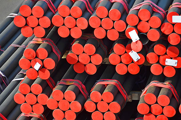 istock Stacked PVC and steel pipe 508708358