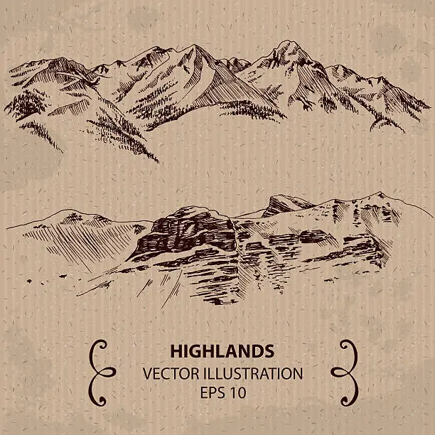 Vector illustration of Mountain range