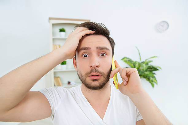 istock Young beautiful man amazed by very important information 508711704