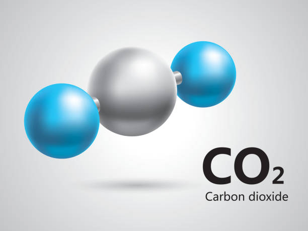 carbon dioxide symbol - karbondioksit stock illustrations