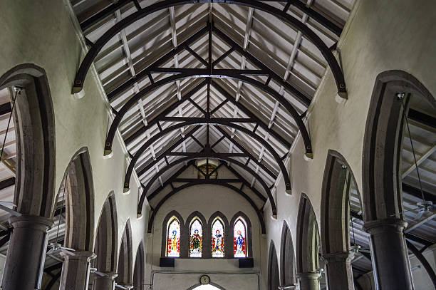 Symmetrical patterns of a vaulted roof.