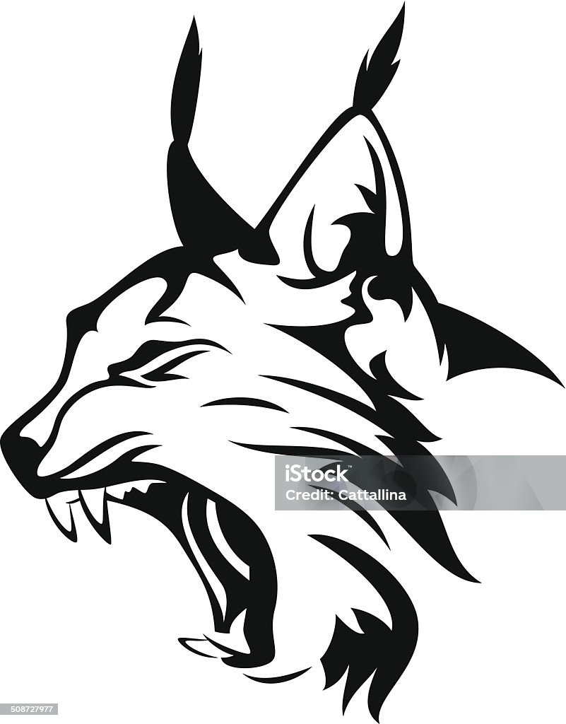 lynx head wild lynx head mascot - black and white animal vector design Lynx stock vector