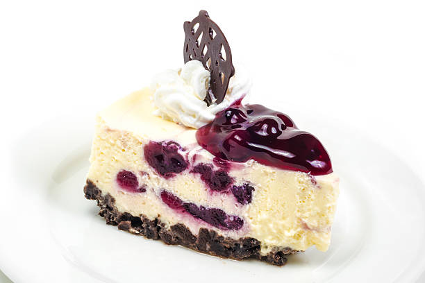 istock Blueberry cheese mousse in white background 508728127