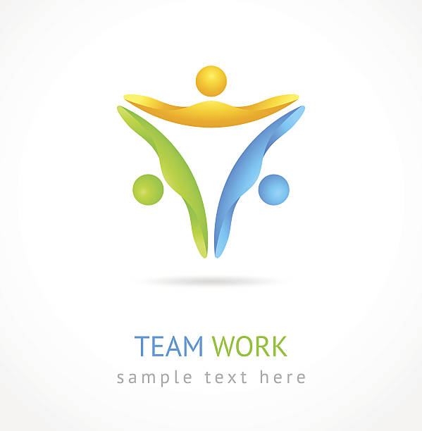 illustrazioni stock, clip art, cartoni animati e icone di tendenza di lavoro di squadra di vector design modello. - three dimensional shape people group of people team