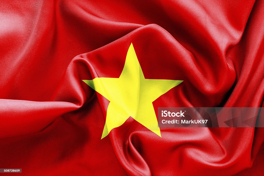 Vietnam Flag Vietnam flag texture crumpled up Asia Stock Photo