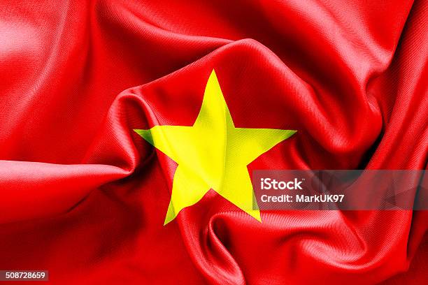 Vietnam Flag Stock Photo - Download Image Now - Asia, Backgrounds, Crumpled