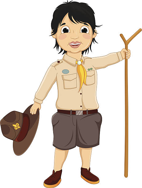 Boy Scout Vector Illustration Boy Scout Vector Illustration funny camping signs pictures stock illustrations