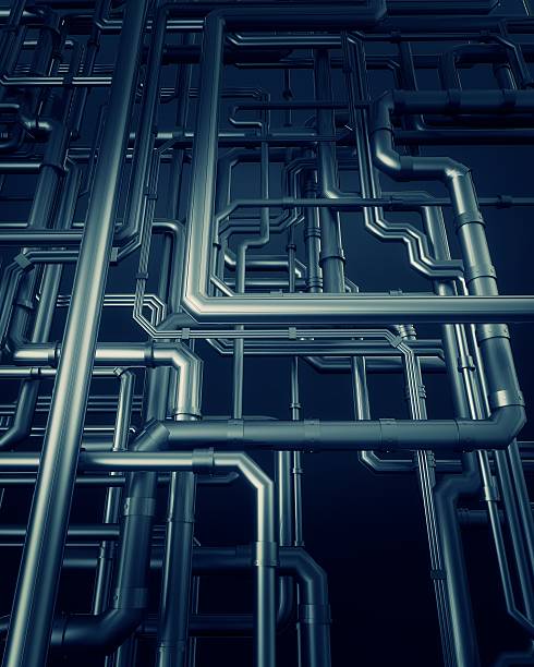 istock blue metal steel pipe background 508731041
