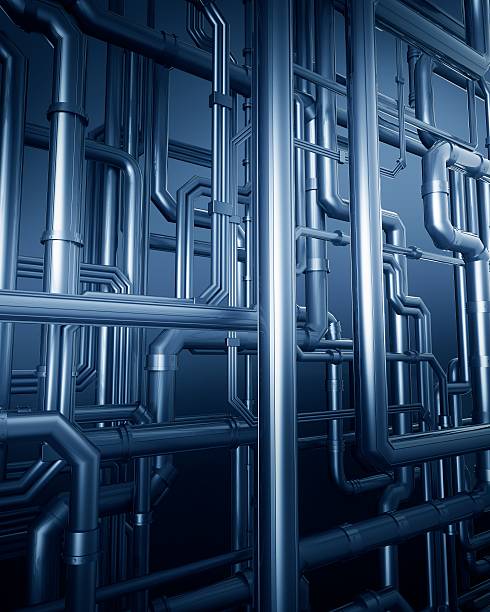 istock blue metal steel pipe background 508731043