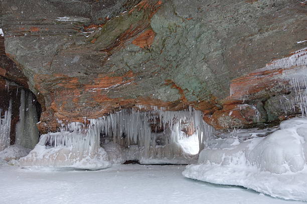 Lake Superior ice caves can only be viewed when thelake freezes over.
