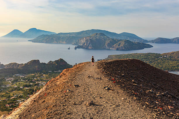 Vulcano, Footpath - Aeolian Islands, Sicily stock photo