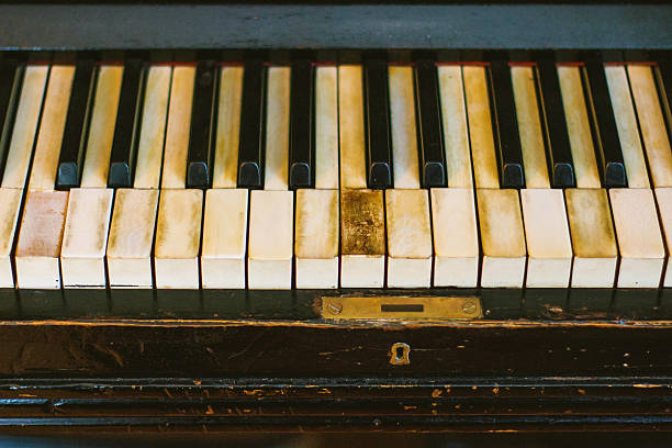 istock Detail of old piano keyboard, selective focus 508748188