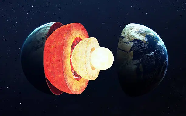 Photo of Earth core structure. Elements of this image furnished by NASA