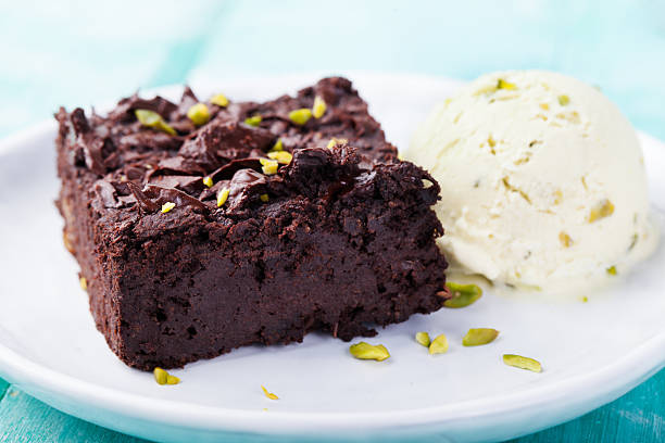 istock Chocolate brownie, cake on a white plate 508748804