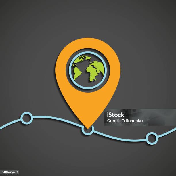 Point At Map Pointer On The Map Stock Illustration - Download Image Now - Arranging ...