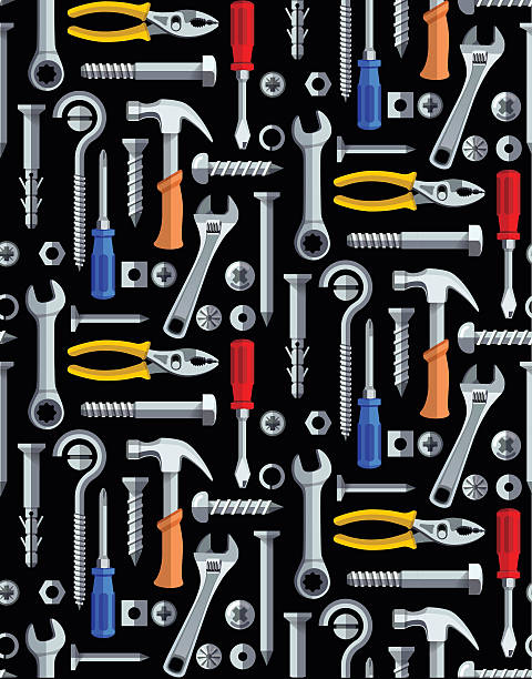 Motif sans couture outils de réparation - Illustration vectorielle